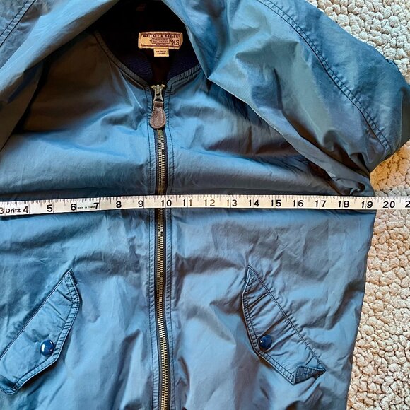 Wallace and Barnes Blue Nylon Aviator Bomber Jacket Size ~ XS - Picture 7 of 8
